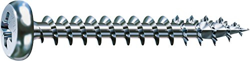 SPAX Universalschraube, 5,0 x 80 mm, 200 Stück, Kreuzschlitz Z2, Halbrundkopf, Vollgewinde, 4CUT, WIROX A3J, 0231010500805