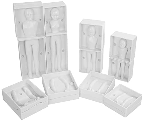 Kurtzy Molde Fondant Figuras Personas Familia Decorar Tartas - Moldes Reposteria de Plástico – Set 4 Moldes Figuras Familia - Hombre, Mujer y 2 Niños - Instrucciones Completas - Sugarcraft, Glaseado