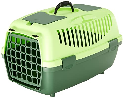Trixie 39824 Transportbox Capri 2, XS–S: 37 × 34 × 55 cm, dunkelgrün/hellgrün