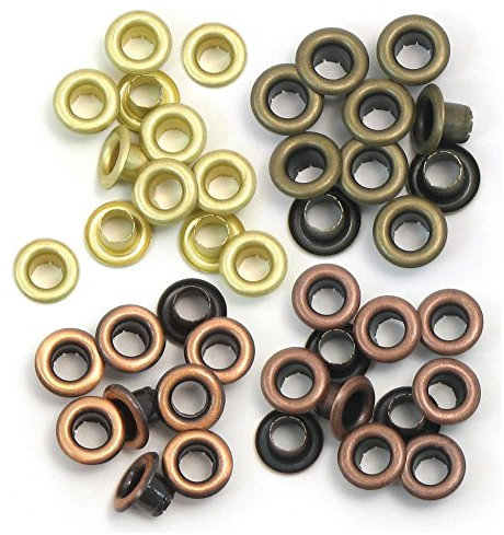 we r memory Keepers 18676009 Crop-a-Dile - Eyelets, 4 farbtöne à 15 Stück, Warm Metal