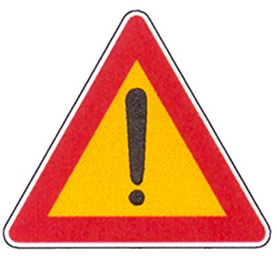 Panneau de Signalisation Routière Panneau Triangulaire Danger Face 90 CM.