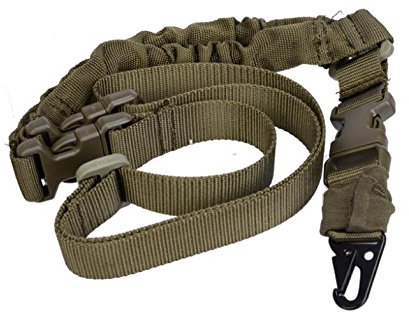 Generisches Tactical 1 Single Point Sling Einstellbare Bungee Gewehr-Gewehr-Riemen-Bügel-System Tactical Single Point Gewehr-Riemen(Armee grün)