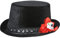 Amscan 843923-55 - Zylinder Tag des Todes, Einheitsgröße für Erwachsene, Schwarz-Rot, Hut mit Totenkopf, Blüte und Zierband, Karneval, Halloween, Verkleidung, Kostüm, Day of the Dead