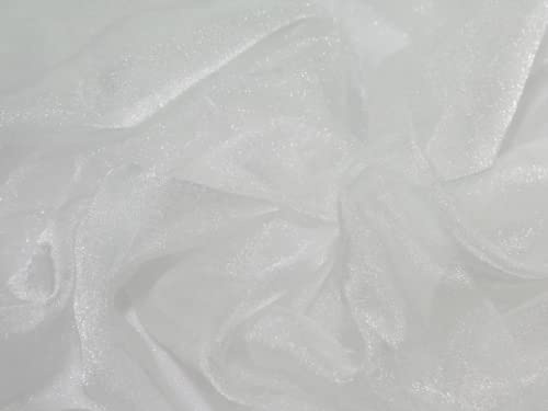 Kristall-Organza-Stoff, Meterware, weiß