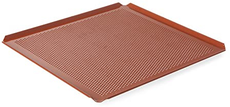 HENDI Backblech mit Teflon™ Antihaft Beschichtung, mit 4 Aufkantungen, perforiert, GN 2/3, 354x325x(H)10mm, Aluminium