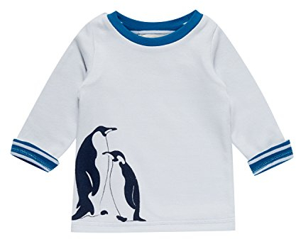 Sense Organics Baby-Jungen Felix (beidseitig tragbar) Langarmshirts, Blau (Ice Blue + Print + Stripes 200055), 80 (Herstellergröße: 9M)