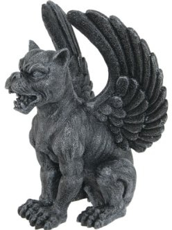 Resin Medieval Sitting Winged Lioness Gargoyle Figurine Statue