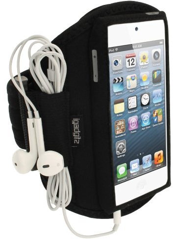 iGadgitz U1993 Wasserabweisen Neopren Armband Kompatibel mit Apple iPod Touch 5/6/7th Gen -Schwarz