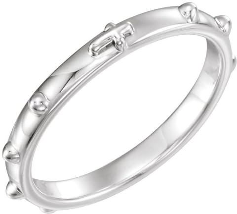 Rosenkranz Ring Sterlingsilber - Größe R 1/2 - JewelryWeb