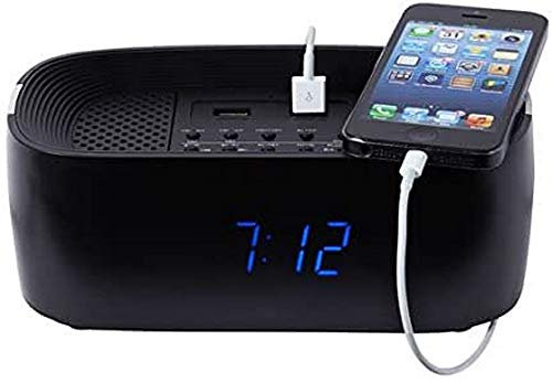 Groove-e GV-SP407-BK Horloge Noir Radio Portable - Radios Portables (Horloge, 3 W, Noir, LED)