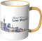 WANDKINGS® Tasse, Schriftzug Good Morning Las Vegas! mit Skyline bei Nacht - DUNKELGELB