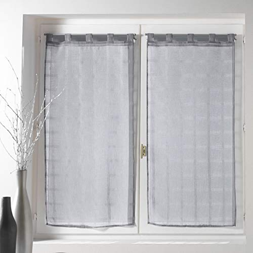 Douceur d'Intérieur, 1622955, Tende per finestra, in poliestere, Grigio (Grau), 2 pz. di 60 x 90 cm