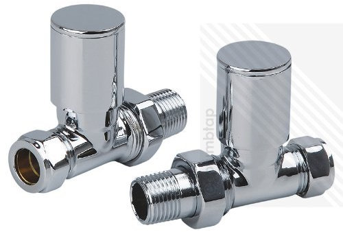 Arian Manual Radiator Heated Towel Rail Designer 15mm x 1/2 Chrome Straight Valves