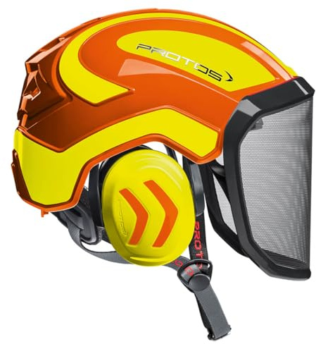 Protos Arborist, casco di sicurezza integrale con protezione dell'udito, Arancione