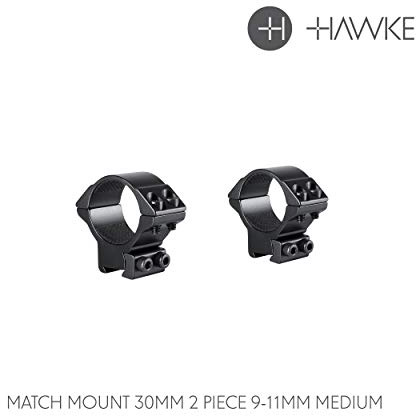 MATCH RING MOUNTS 22107 9-11mm, 30mm Diameter, Medium