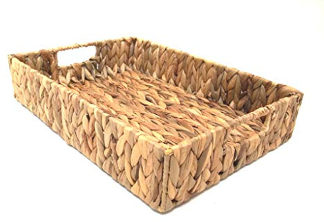 Serviertablett Tablett aus Wasserhyazinthe ca. 38 x 28 x 8cm