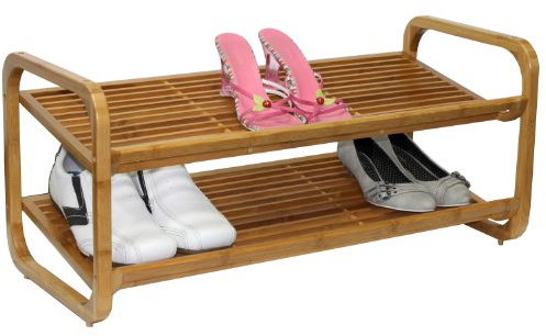Oceanstar 2-Tier Bamboo Shoe Rack, Natural