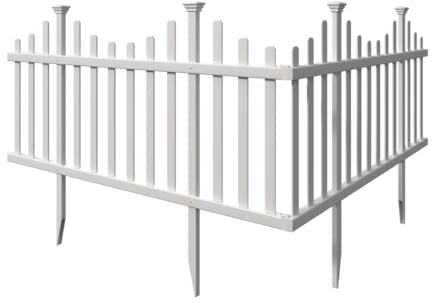 Zippity Outdoor Products ZP19001 No Dig Madison Vinyl Picket Fence, White, 30 x 56.5 (1 Box, 2 Panels), (Pack of 2)