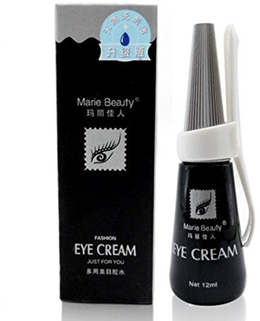 JIAHAO One Bottle Professional EYE Waterproof False Eyelashes Adhesive Marie Beauty Premium Edition Eyelashes Glue - Black 12ml