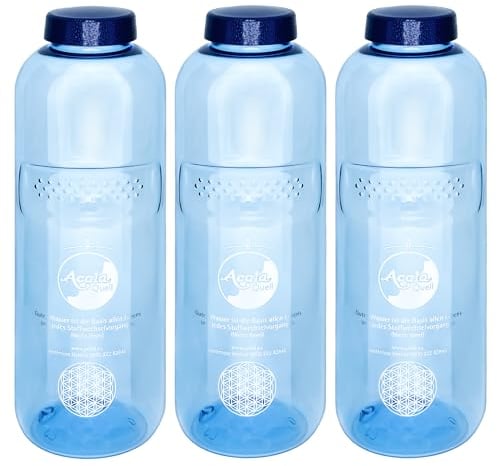 3er Set Acala Trinkflasche Grip 1,0 L aus Tritan | Blume des Lebens | BPA-frei