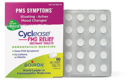 Boiron Cyclease PMS Relief Tablets for Symptoms from PMS of Bloating, Aches, Mood Swings, and Irritability - 60 Count