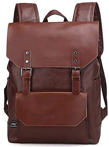 DokinReich Groß Rucksack Damen Herren Vintage Rucksack Damen Herren Wanderrucksack Schultasche Herren mit 15 Zoll Laptopfach-Kaffee