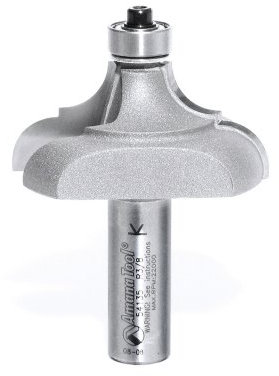 Amana Tool 54135 Classical Cove and Bead 2-Flute Carbide Tipped Router Bit with Ball Bearing Guide, 1/2-Inch Shank