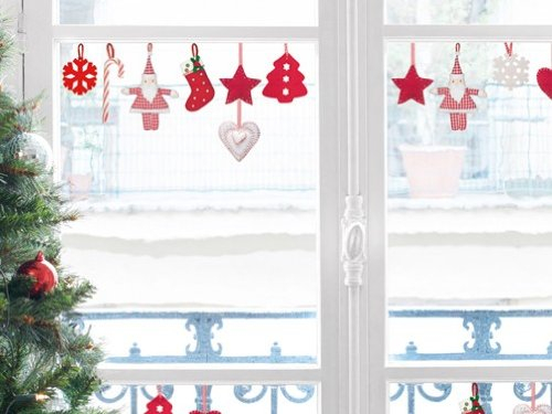 Fenstersticker Filz Weihnachten - Trägerfolie 20,0 x 32,0 cm