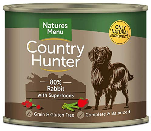 Natures Menu Country Hunter Dog Rabbit with Superfoods Tins 6x600g
