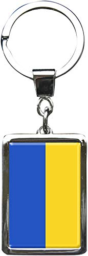metALUm | Schlüsselanhänger rechteckig Metall Flagge Ukraine 6614070