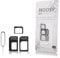 REY Adaptador SIM Noosy 4 en 1, Nano a Micro SIM, Nano a SIM, Micro a SIM, Llave de Apertura, Negro