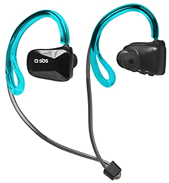 SBS Auricolari Wireless Water Resistant IPX4 con Doppio Microfono Integrato, Tasti di Risposta/fine Chiamata, Controllo Volume, Gestione dei brani Musicali, Nero/Blu