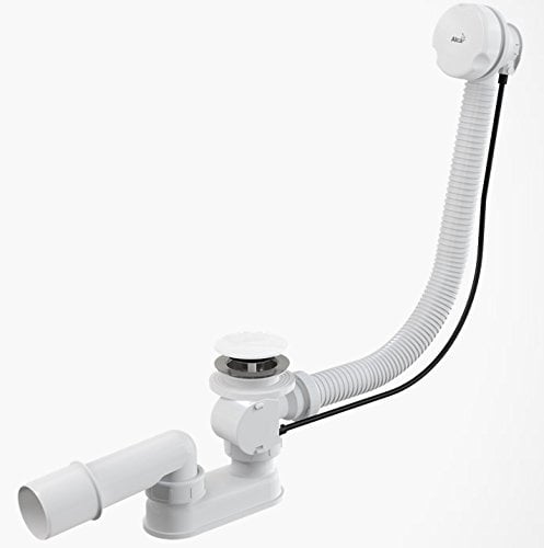 Baignoire Baignoire Bonde à partir de avec trop-plein blanc Longueur 570 mm automatique de câble bowden Bouchon Grand Bonde vidage baignoire