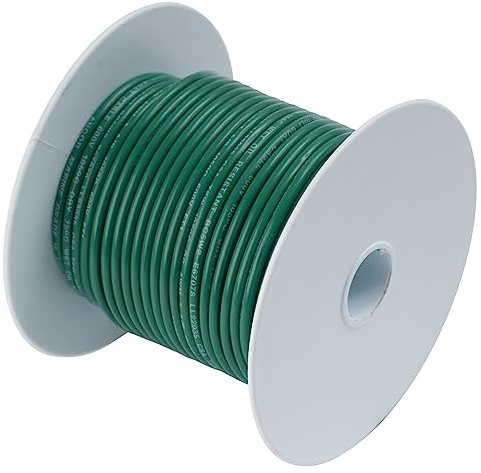 Ancor 112310 Marine Grade Electrical Tinned Copper Battery Cable (6-Gauge, Green, 100-Feet)