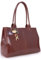 Catwalk Collection Handbags - Damen Leder Schultertasche - Handtasche Tote Bag Groß - Arbeitstasche für Notizbuch A4 - KENSINGTON - Schwarz - Braun