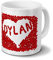 Tasse mit Namen Dylan - Motiv Rosenherz - Namenstasse, Kaffeebecher, Mug, Becher, Kaffeetasse - Farbe Weiß