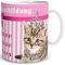 TRIOSK Tasse Katze lustig mit Spruch Prinzessin Ausbildung Katzenmotiv Geschenk für Katzenliebhaber Frauen Freundin Mädchen Rosa Pink, Keramik 300ml