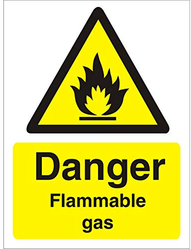 Seco Segnale gas infiammabile pericolo, 300 mm x 400 mm - 1 mm in plastica semi rigida