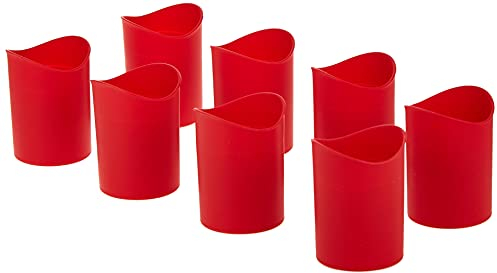 Lékué Molde repostería Cookie glass, vasos de galleta, Silicona platino Rojo, 5 x 5 x 6.8 cm, 8 Unidades