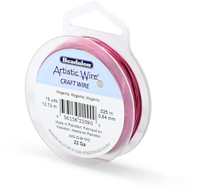 Beadalon 15-Yards Artistic 22-Gauge Wire, Magenta