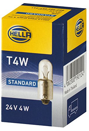 HELLA 8GP 002 067-241 Glühlampe - T4W - Heavy Duty - 24V - 4W - Sockelausführung: BA9s - Schachtel - Menge: 10