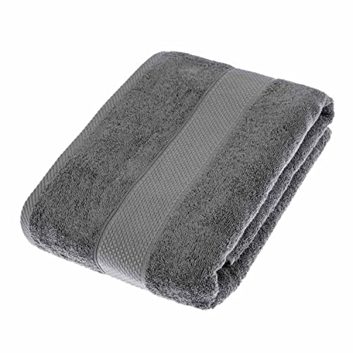 Homescapes Flauschiges Premium Frottee Badetuch grau ca. 100 x 150 cm 100% Reine Baumwolle