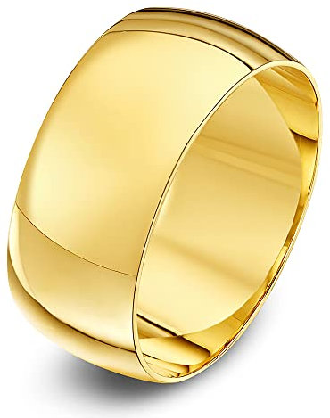 Theia Unisexe Alliance Or Jaune 9ct, Forme Demi-Jonc Super Lourd, Polie, 9mm - Taille 67