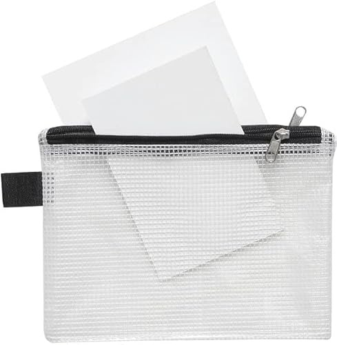 Die Sampling Tasche, A6, 2 zusätzliche Taschen, PVC klar gewebeverstärkt Zip, schwarz (10 Stück)