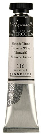 SENNELIER L'Aquarelle French Watercolor, 21ml Tube, S1 Titanium White