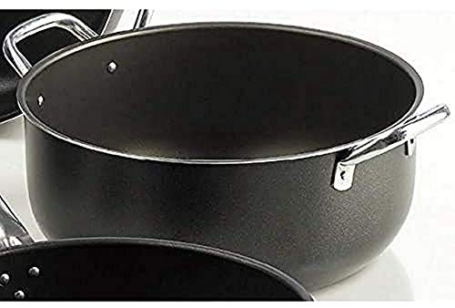 Zanetti Extra Large Casseruola 30 cm Diametro,Alluminio, Nero