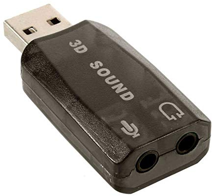 OcioDual Carte Son Externe USB Adaptateur Jack 3,5mm TRS Audio Stéréo 3D 5.1 Noir Mic Micro Microphone pour Casque PC