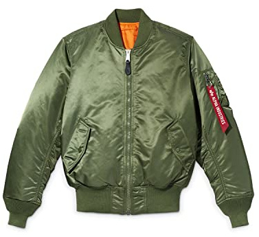 Alpha Industries MA-1 Bomber Flight Jacket - Fighter Pilot Flight Jacket - Sage, XL
