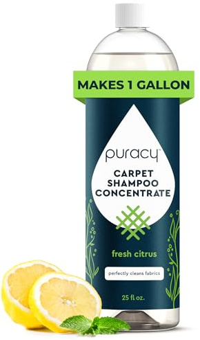 puracy natur Teppich & Polster Shampoo – beseitigt Flecken & Gerüche – 4 x – Konzentriert für Maschinen & von Hand – Sulfatfreie & ungiftig – Kind & Pet Safe – Frische, Citrus 25 FL OZ