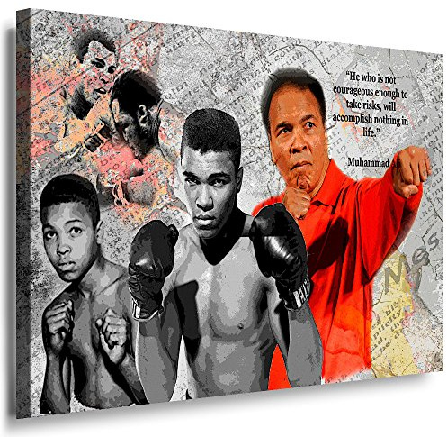Julia-Art Leinwandbilder - Muhammad Ali Boxer Aller Zeiten Bild 1 teilig - 150 mal 100 cm Leinwand auf Rahmen - sofort aufhängbar Wandbild XXL - Kunstdrucke QN47-7